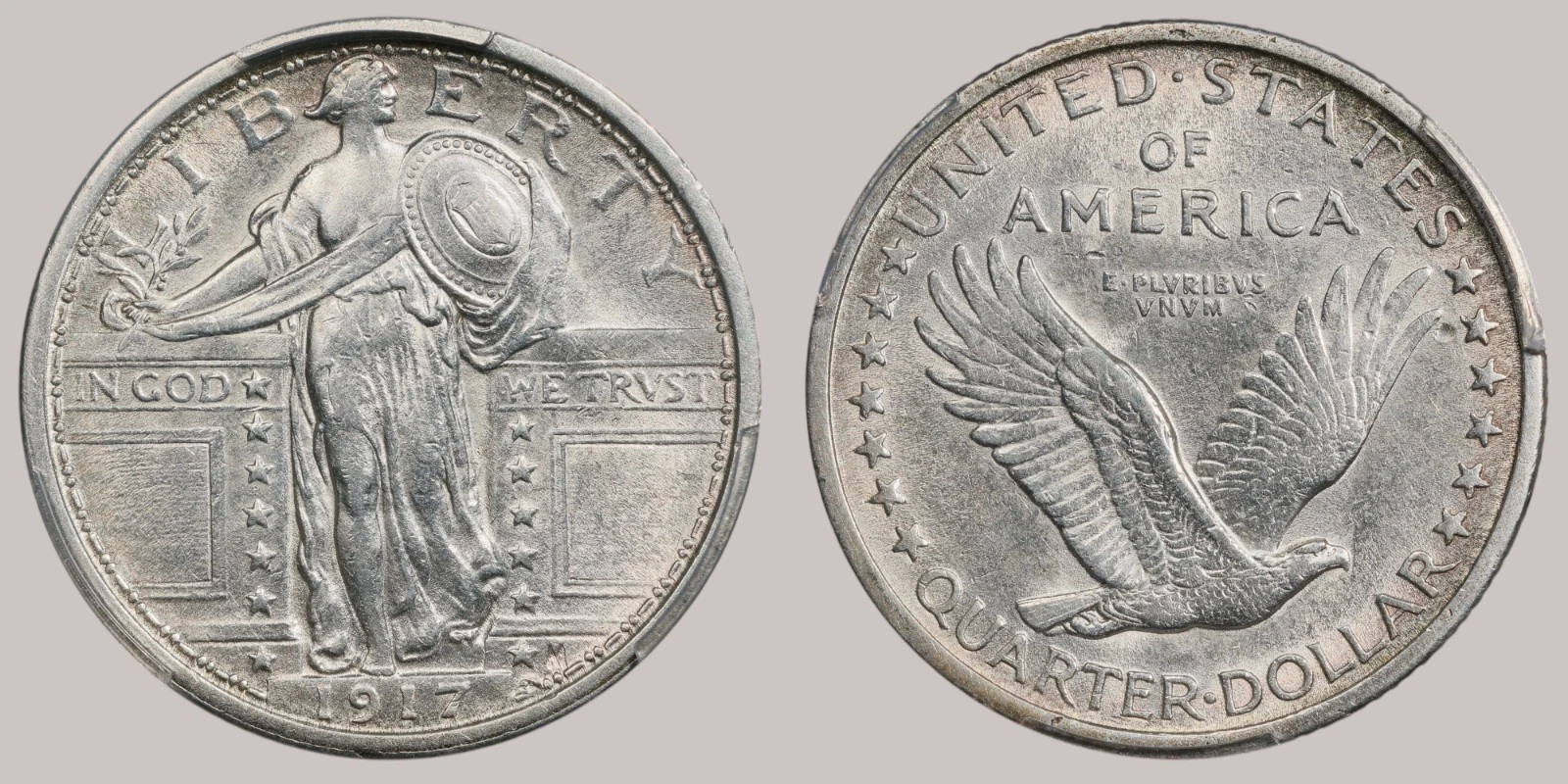 1917 Standing Liberty Quarter Type 1 PCGS AU55 Better Early Issue 25C